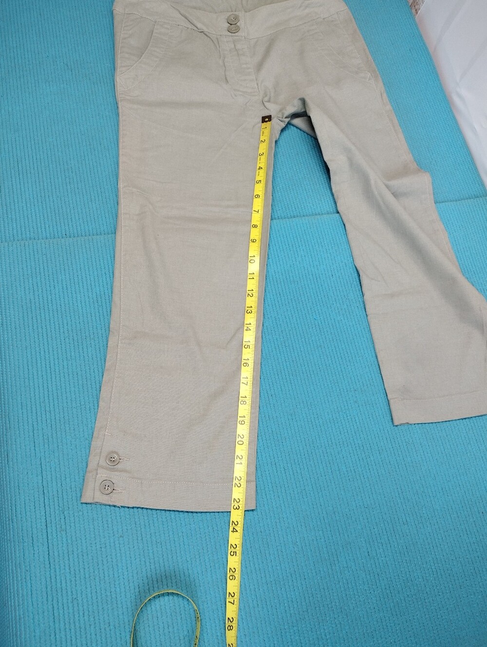 NEW Tulle Los Angeles Capri Linen Blend Pants Cropped Low Rise  - 6 - Picture 2 of 9